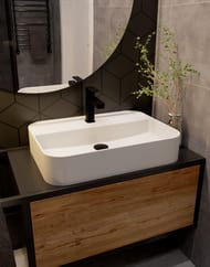 Смеситель для раковины AQUAme Parma однозахватный, черный мат. AQM6610MB