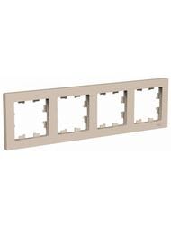 Рамка Systeme Electric ATLASDESIGN 4 поста песочный ATN001204