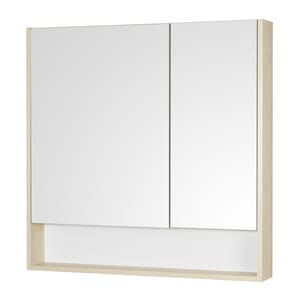 Зеркальный шкаф AQUATON Сканди 90 1A252302SDB20 850x130x850 2 дверцы, белый глянец/дуб верона