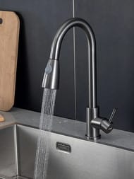 Смеситель для кухни с выдвижной лейкой , FRAP оружейная сталь, F60991-9