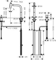 ��������� Hansgrohe Metris Select M71 ��� ����� 200 �� �������� ���������� ����� ���� 73818000
