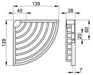 Корзинка для мыла Keuco 139х139 мм, настенная, угловая, съемная, хром 24943010000