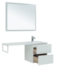 Тумба с раковиной Aquanet Алвита 120 R (1200х526х480) правая, подвесная, 2 ящика, белая 243726