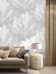 Обои виниловые на флизелине Grandeco Originale (1,06х10,05) листья, серые R167103 (рул.)