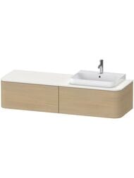 Тумба под раковину справа Duravit Happy D.2 Plus 1600х408х550 2 ящика, дуб средиземн. HP4934R7171 — миниатюра 1