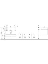 Тумба под умывальник Duravit Ketho.2 550x810x480 подвесн., 2 ящика, бетонно-сер.мат. K25263007070000