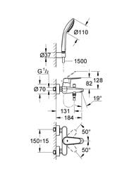 Смеситель Grohe EuroDisc Cosmopolitan 33395002 для ванны/душа, однозахватный, шланг, лейка — изображение 4