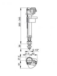 Клапан для унитаза ALCAPLAST A18 1/2" нижняя подводка, металлическая резьба — миниатюра 2