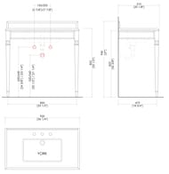 Консоль со столешницей из белого мрамора BIANCO CARRARA Devon&Devon Claridge DECLARIMCACR (920х510) напольная, хром/белый