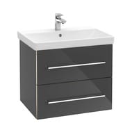 Тумба под раковину Villeroy & Boch Avento (630х514х452) 2 ящика, серое стекло A89000B1