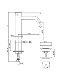 Смеситель GATTONI Circle Two 9142/91BO для раковины, с донным клапаном, белый матовый