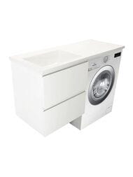 Тумба с раковиной Estet Dallas Luxe 1400х482 подвесная,2 ящика,левосторонняя,белый ФР-00002923