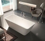 Ванна Gruppo Treesse Viva V286BO 1650х700х600 иск.камень, отдельностоящая, слив, белый матовый