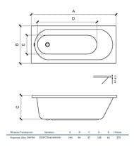 Ванна Alba Spa Суприм Слим (Suprime Slim) тонкий борт прямоугольная 180х80см ВПРСБ041000100, белый глянец — изображение 3