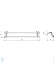 Migliore Mirella Полотенцедержатель двойной L62-65 см хром 17253 (ML.MRL-M080.CR)