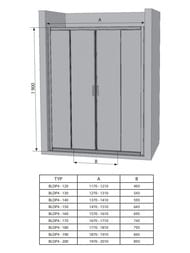 ������� ����� RAVAK BLIX BLDP4-170 (1670-1690x1900) ����������, ������, �����+Transparent