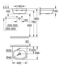 ����-���������� Grohe Euro Ceramic 39324000 ��������� (450�150�396)