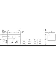 Тумба под раковину Duravit DuraStyle (800х398х453) подвесная ,1 ящик, цвет орех натур. DS638407979