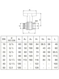 Кран шаровый Oventrop Optibal 2"НВ DN-50, полнопроходной, 16 бар, ник.латунь, удлин.ручка 1077316