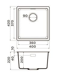 ����� Omoikiri KATA 40-U-BL (400�420�220) ����������� ������, ���������, ������ 4993396