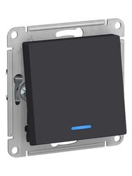 Переключатель Systeme Electric ATLASDESIGN 1-клавишный с подсветкой сх. 6а 10АХ карбон ATN001063