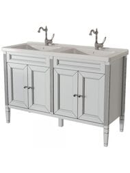 Тумба под раковину Caprigo Альбион Промо 125 grey 1250х875х470 двойная, 4 двери 33318-В077