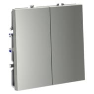 Выключатель двухклавишный Voltum S70 VLS020105, серебро