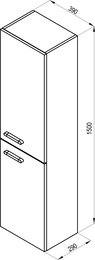 Пенал боковой RAVAK SB 350 Chrome R (350х370х1200) правый, капучино/белый X000000967