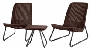 Комплект мебели KETER RIO PATIO (77,5x54х76), 2 кресла+стол, коричневый