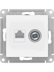 Розетка Systeme Electric ATLASDESIGN двойная ТВ + компьютерная RJ45 категория  5Е белый ATN000189
