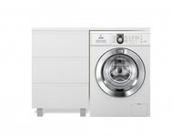 Тумба с раковиной Estet Dallas Luxe 1400х482 напольная, 3 ящика, левосторонняя, белый ФР-00002922
