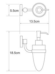 Дозатор жидкого мыла WasserKRAFT RHEIN NEW навесной K-6299