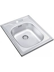 Мойка накладная Ukinox Standart 500х600 матовая нерж. сталь 0,5мм, слив 1 1/2, STD 500.600 ---5C 0C-