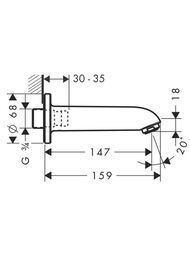 Уценка! Hansgrohe Излив для ванны 147 мм  13414000