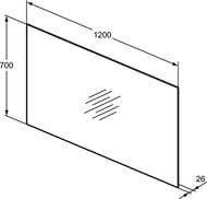 ������� Ideal Standard MIRROR&LIGHT (1200�700) � 4-��������� ����������, �������� T3338BH