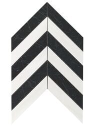 Мозаика Atlas Concorde Marvel Chevron Warm Wall (250х305) белая+черная, 9SCW (кв.м.) — миниатюра 1