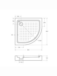 ������� ��������� ������ CEZARES (800�800�150) TRAY-A-R-80-550-15-W