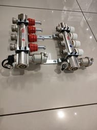 Уценка! Коллекторная группа VALTEC  4 выхода, 1"х3/4" с расходомерами, латунь VTc.596.EMNX.0604