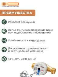 Счетчик Itelma для холодной воды Ду=20, L=130, импульсный, без сгонов, WFK24.E130-0-R-L-10-IP54