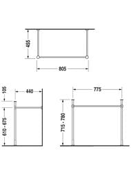Металлическая консоль для раковины 85 Vero Duravit 0030711000