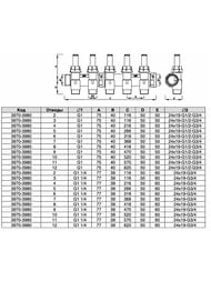 Коллектор запорный FAR 1"ВН на 2 отвода 3/4" EU , с расходомером, FK 3980 13402