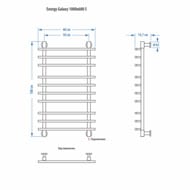 Полотенцесушитель электрический ENERGY GALAXY 1000х600 S, черный матовый, EETR0GLXS10060R905M