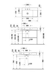 ���������� Duravit DuraSquare 800�470 �����������, �������� �����, ��������� ��� ����. 2348800071
