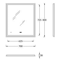Зеркало KERAMA MARAZZI TECNOLOGICA TECNO с подсветкой, цвет белый глянц., 700х26х800, TE.mi.70