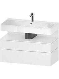 Тумба под раковину Duravit Qatego 990х470мм подвесная, 2 ящ., подсветка, белый мат. QA4395018180010