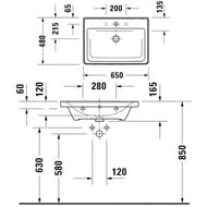 ����� � ��������� Duravit D-Neo 650�440�480 ���������, 1 ����, ������ ��� DE4254004160000+2367650000