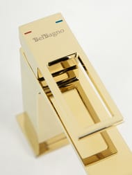 Смеситель на раковину BelBagno LUCE LUC-LVM-ORO однозахватный, с донным клапаном, золото