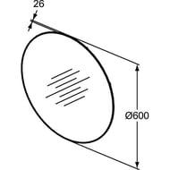 ������� Ideal Standard CONCA (600�600�26) � LED ����������, ������� T3957BH