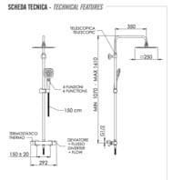 Душевая система термостатическая Remer EQ32A8CPUFD25G, хром — миниатюра 2