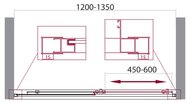 ����� � ���� BelBagno Unique 1200-1350x1900 BF-1-120/135-C-Cr ������ ����������/������� ����